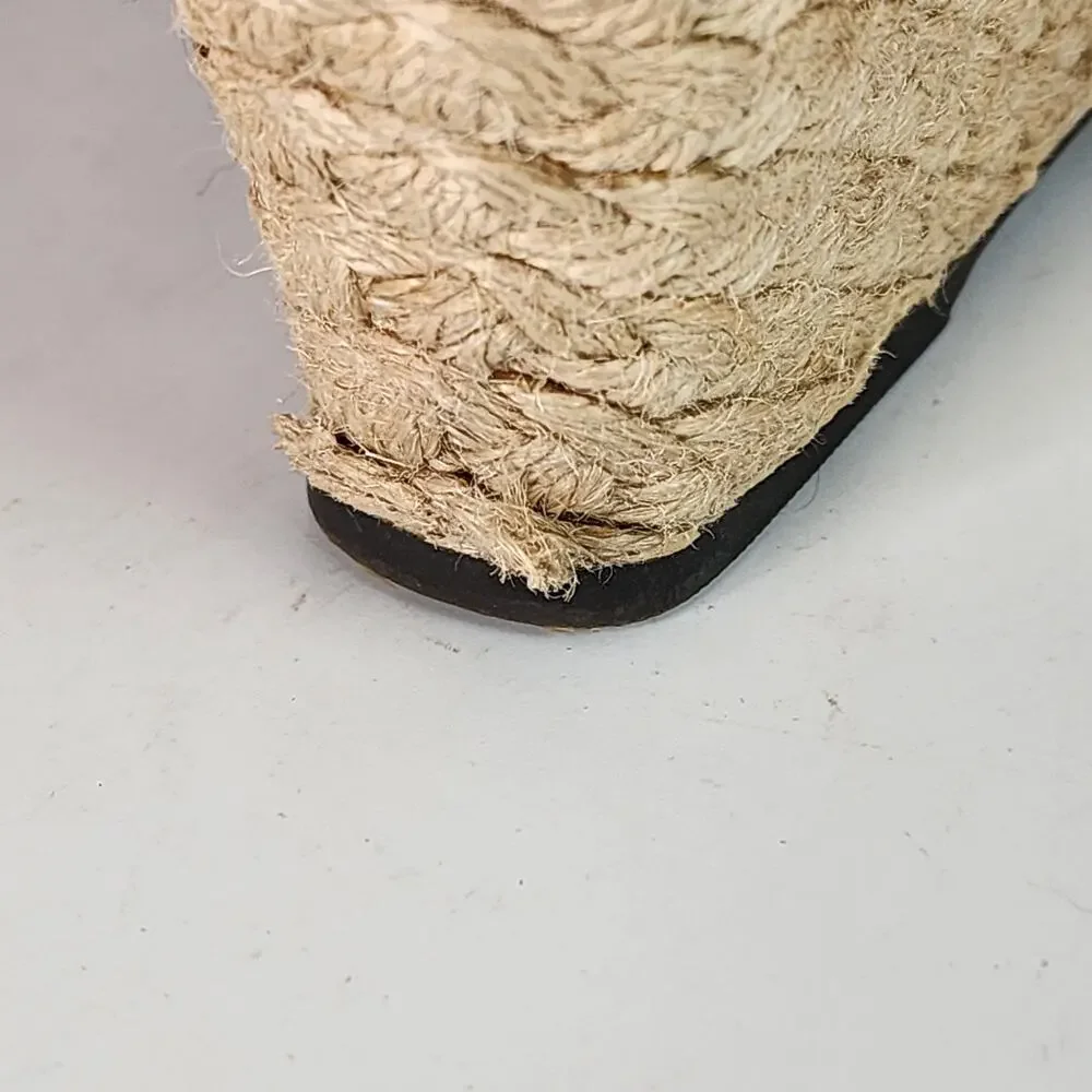Red Suede Pocomo Espadrille Wedge Sandals Women's Size 8.5 M